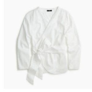 J Crew White Oxford Wrap Blouse-BRAND NEW